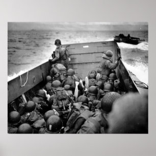 D-DAY Omaha Beach Landing Craft Världskrig II Poster