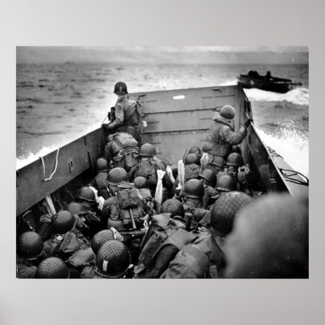 D-DAY Omaha Beach Landing Craft Världskrig II Poster (Framsidan)