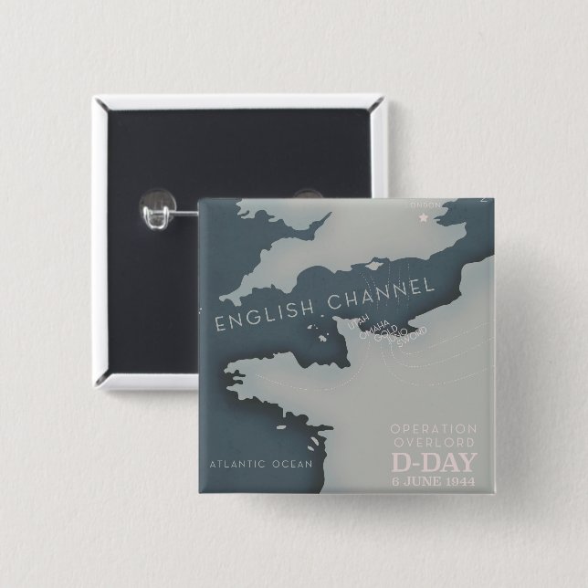 D-Day Operation överherre Militär poster. Knapp (Framsida & baksida)