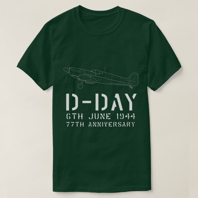 D DAY Världskrig 2 Operation Overlord 77 Anniver T Shirt (Design framsida)