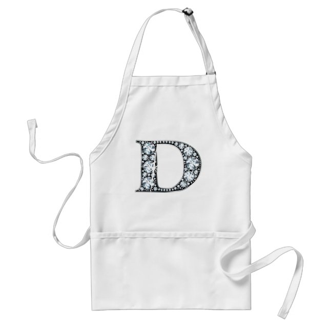 "D" Diamond Bling Apron Förkläde (Framsidan)