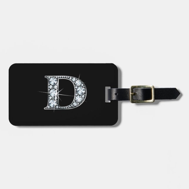 D ’Diamond Bling’ Luggage Tag Bagagebricka (Horisontell Framsida)