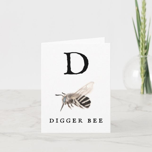 "D" Digger Bebe Note Card Anteckningskort (Framsida)
