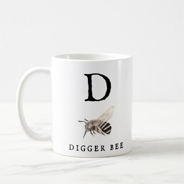 ’D’ Digger Bee Coffee Mugg (Vänster)
