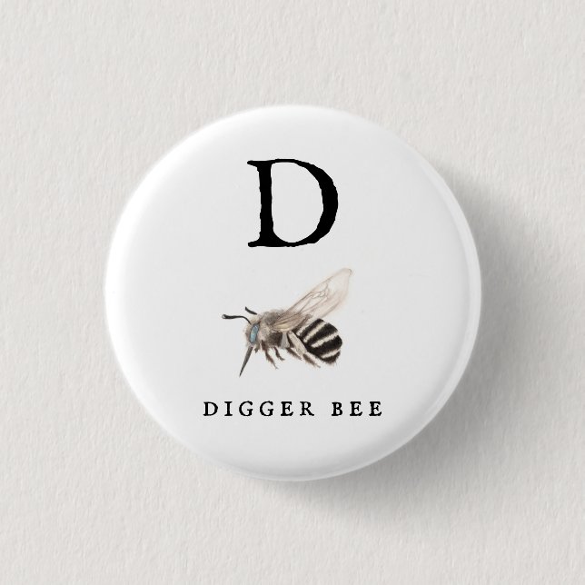 "D" Digger Bee Knapp (Framsida)