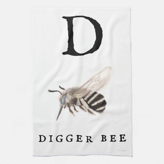 "D" Digger Bee Kökshandduk (Vertikal)