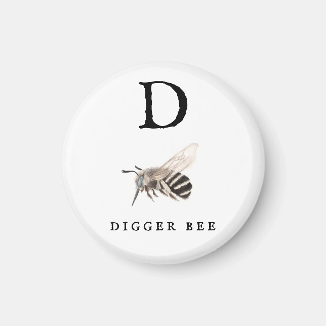 "D" Digger Bee Magnet (Framsidan)