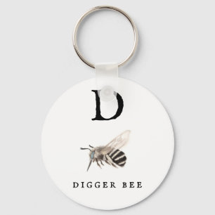 "D" Digger Bee Nyckelring