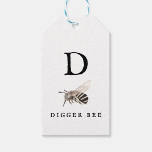 "D" Digger Bee Presentetikett