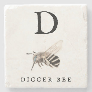 "D" Digger Bee Stone Underlägg