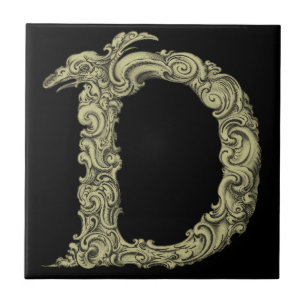 D - Falck Alphabet (Golden) Kakelplatta