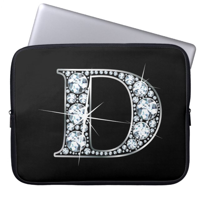 D Faux-"Diamond" Monogram Laptop Fodral (Framsidan)