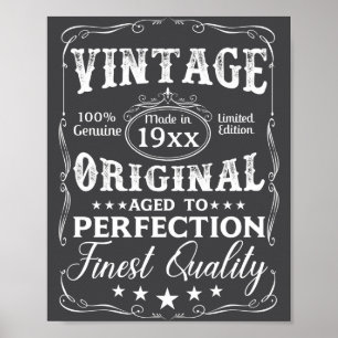 D Födelsedag Åldrig Vintage Till Perfektion Poster