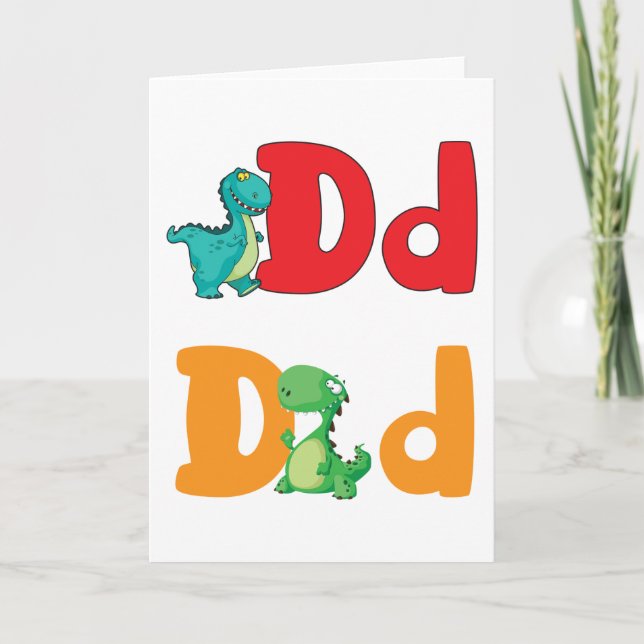 D för dinosaurievarkort kort (Framsida)