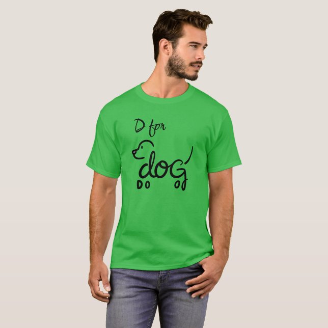 D för Hund T Shirt (Hel framsida)