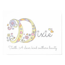 D Första Dixie-flickorna i namn poster