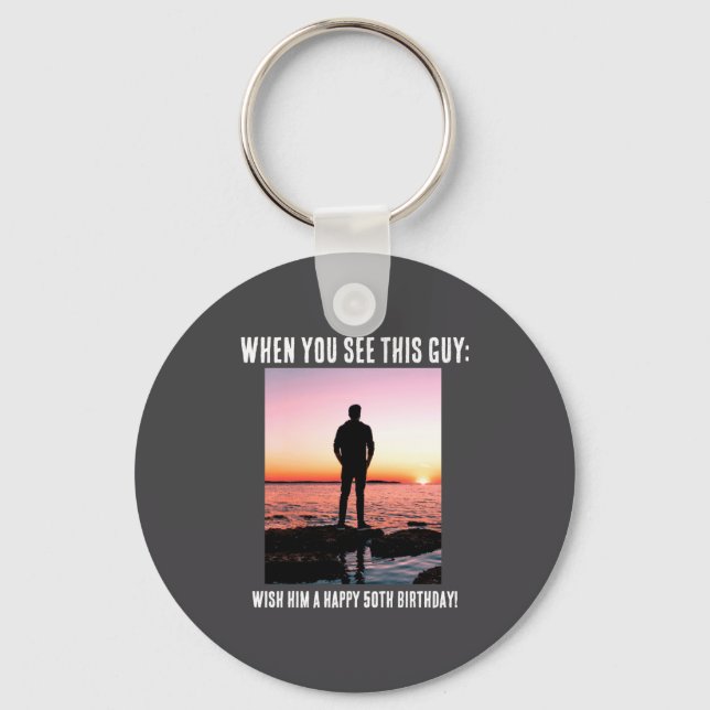 D Funny 50th Milestone Birthday  Nyckelring (Framsida)