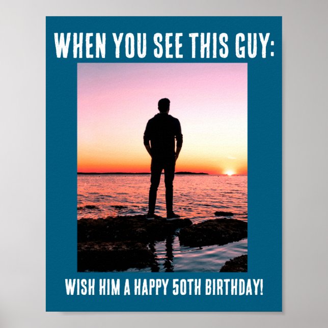 D Funny 50th Milestone Birthday  Poster (Framsidan)