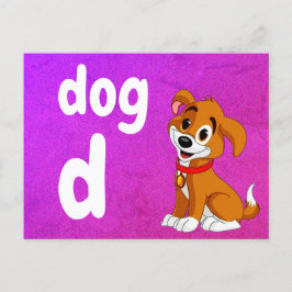 d - hund-flash-kort vykort