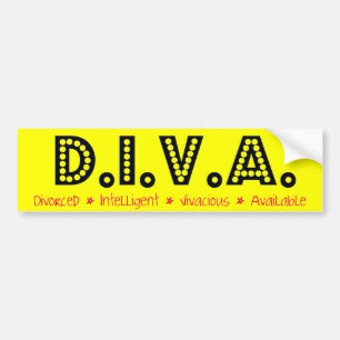 D.I.V.A. Skilt kvinna Bildekal