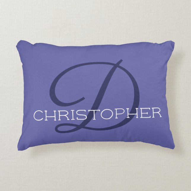 D Inledande Personlig Namn Mycket persiilblått Tre Prydnadskudde (Framsidan)