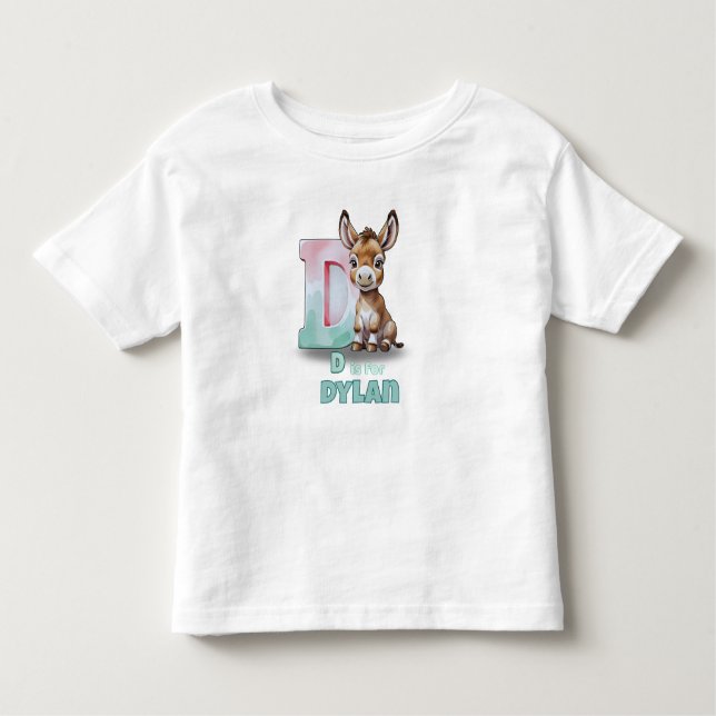D is for Dylan – Personalized Toddler T-Shirt  (Framsida)