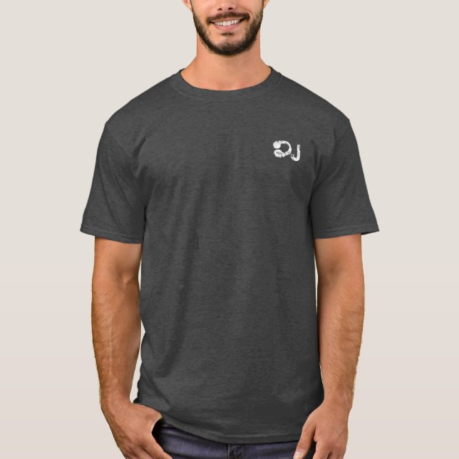 d.j. hörlurar, musiktemed mandala tee (Framsida)