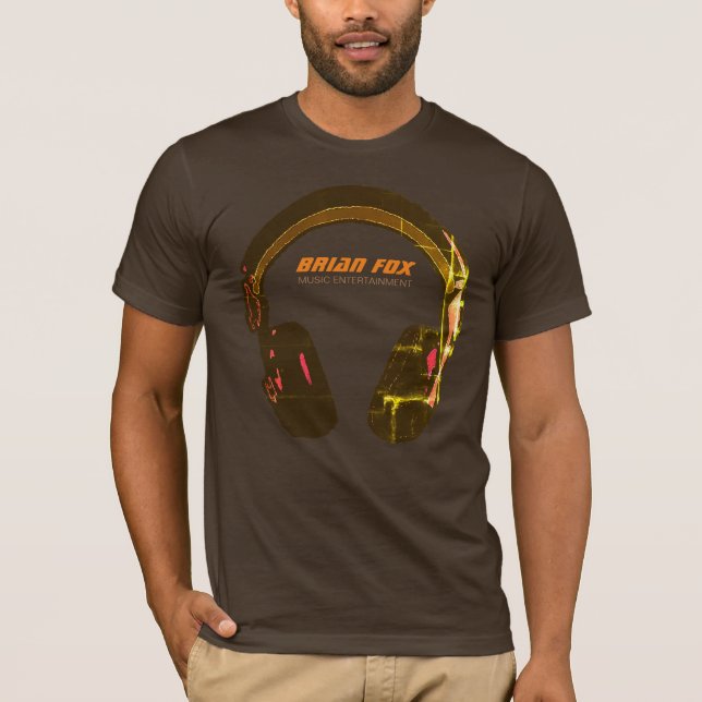 D.J. Musikunderhållning brun T Shirt (Framsida)