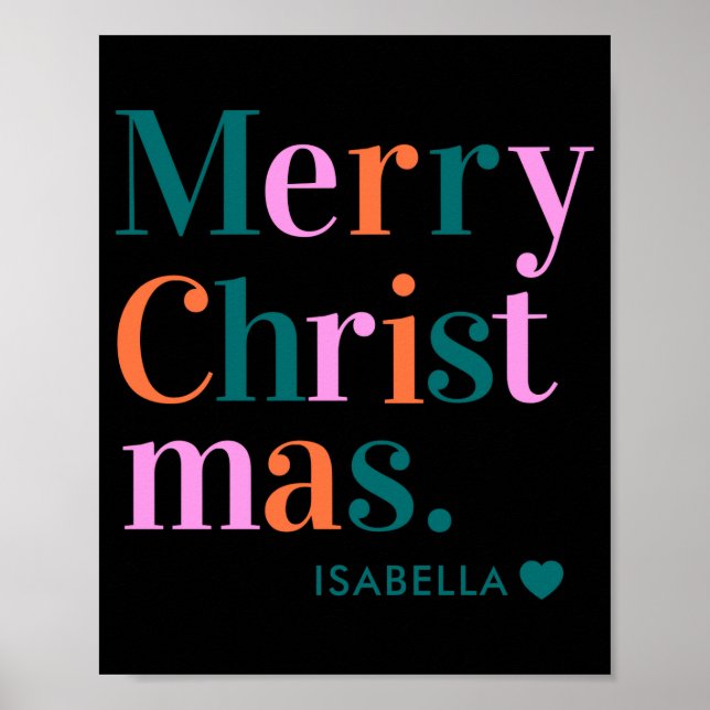 D Modern Colorful Merry Christmas  Poster (Framsidan)