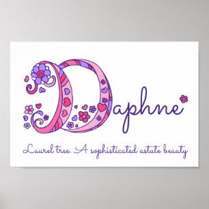 D monogram art Daphne-flickor namn poster