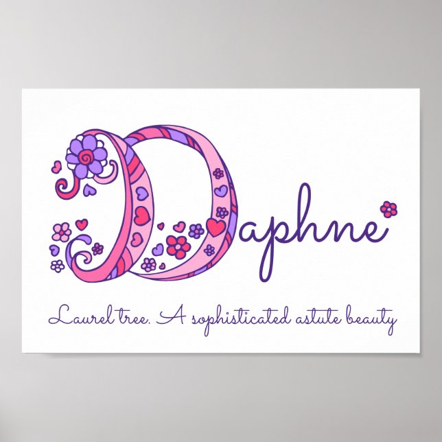 D monogram art Daphne-flickor namn poster (Framsidan)