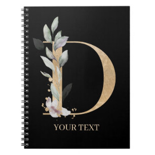 D Monogram Blommigt Personlig bärbar dator Anteckningsbok
