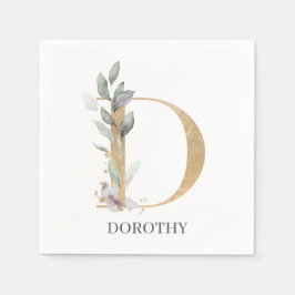 D Monogram-Blommigtens Personlig Pappersservett