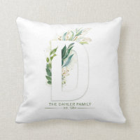 D Monogram Elegant Guld Greenery Familjenamn