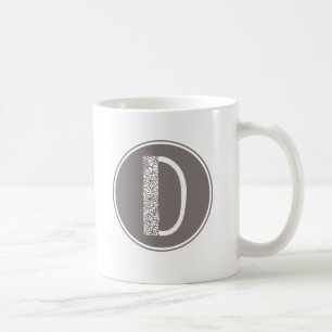 D Monogram för initial Blommigt Kaffemugg