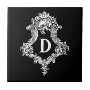 D Monogram Initial Kakelplatta