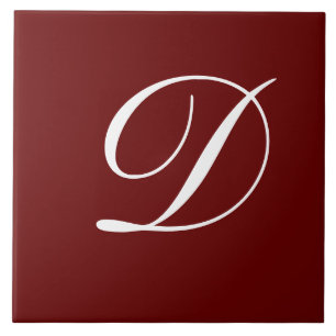 D Monogram Initial White på måndag Kakelplatta
