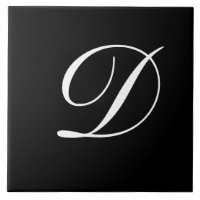D Monogram inledande vit på svart