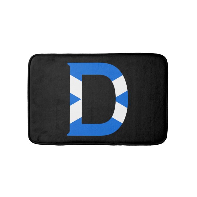 D Monogram överlagt om skotsk Flagga Badrumsmatta (Framsidan)