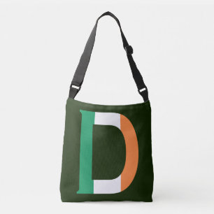 D Monogram överlagt på irländska Flagga Axelväska