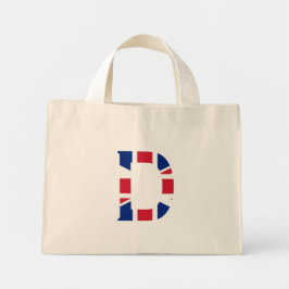 D Monogram övertäckt av Union Jack Flagga Mini Tygkasse