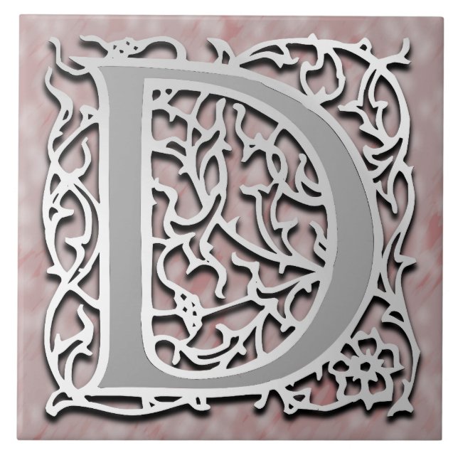 D Monogram "Silver Stone" keramiskt plattor Kakelplatta (Framsidan)