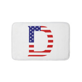 D Monogram täckt över USA flagga Badrumsmatta