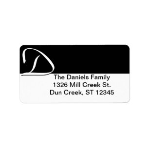 D-Monogramadressetiketter Adressetikett