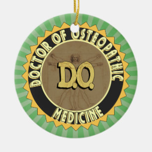D.O. BADGE Vitruvian Man DOKTOR OSTEOPATHY Julgransprydnad Keramik