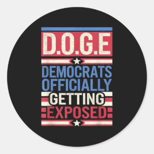 D.o.g.e. Doge Anti-Government Efficiency US Flagga Runt Klistermärke