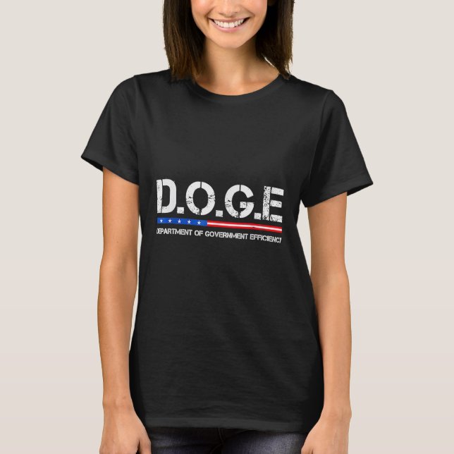 D.o.g.e Doge Department Of Government Efficiency  T Shirt (Framsida)