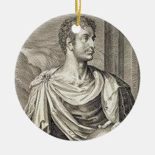 D. Octavius Augustus (ANNONS 63 BC - 14) kejsare Julgransprydnad Keramik