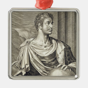 D. Octavius Augustus (ANNONS 63 BC - 14) kejsare Julgransprydnad Metall