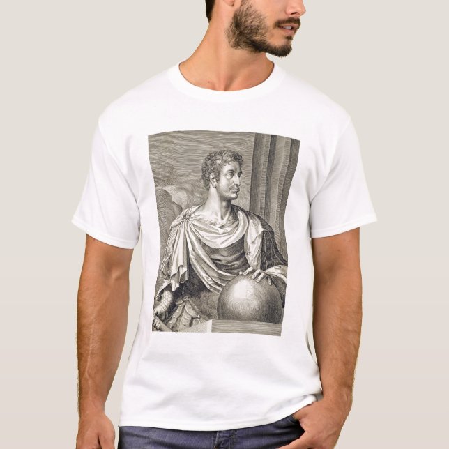 D. Octavius Augustus (ANNONS 63 BC - 14) kejsare Tee (Framsida)